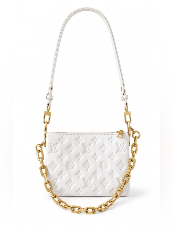 Louis Vuitton Handbags - LV Coussin BB White Cream Embossed Lambskin Gold Chain.